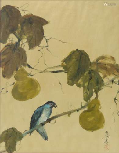 China Xia Gao painting the bird on the branch