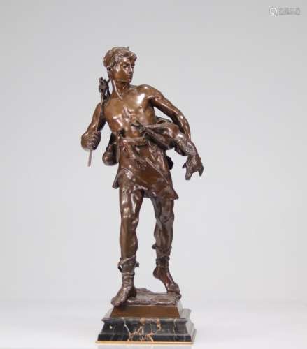 Eugene MARIOTON (1854-1933) bronze with brown patina "C...