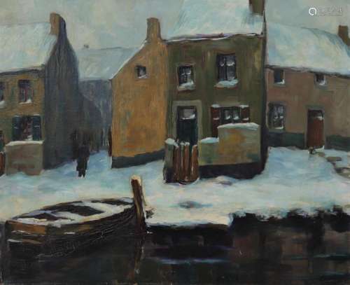 Georges HAWAY (1895-1945) oil "winter view"