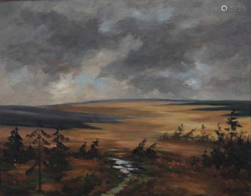 Fernand PONTHIER (1885-1952) oil "view of the fagnes&qu...