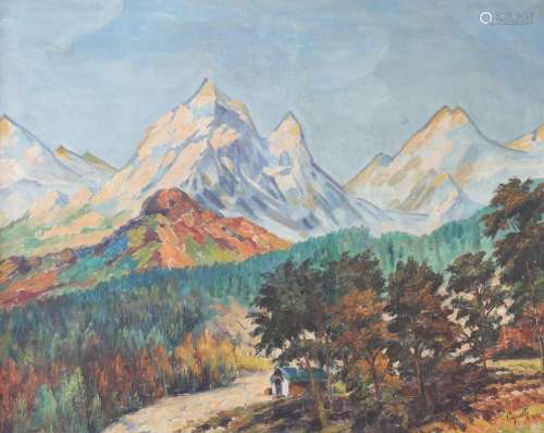 Aristide CAPELLE (1863-1948) oil "mountain view"