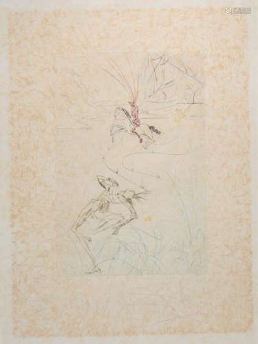 Salvador Dali. Tristan's Last Stand. Color engraving on ...