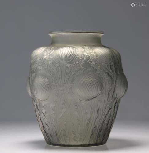 Lalique vase with thistles