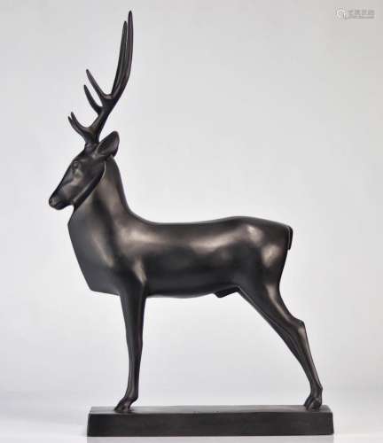 Francois Pompon. Big Stag (1929). Bronze with brown patina. ...