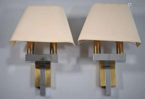 Willy RIZZO (1928-2013) - Edition LUMICA Pair of sconces 197...