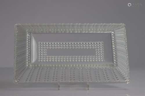 Rectangular Art Deco bowl with "pearl" decor by VE...