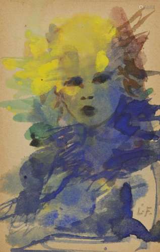 Leonor FINI (1907-1996) watercolor "young woman"