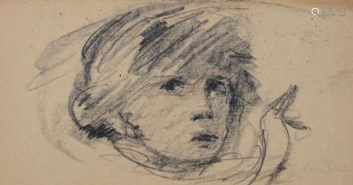Leonor FINI (1907-1996) drawing "head of a young boy&qu...