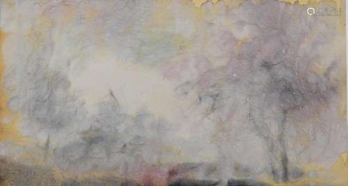Leonor FINI (1907-1996) watercolor "spring landscape&qu...
