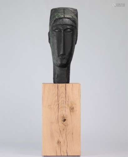 Amedeo Modigliani. “Young Girl with Fringe”. 1912. Bronze wi...