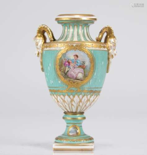 Sevres porcelain vase romantic scenes
