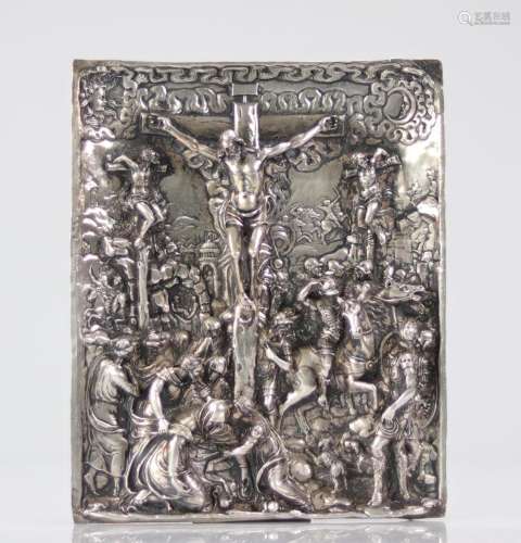 Exceptional 17th century silver crucifixion scene