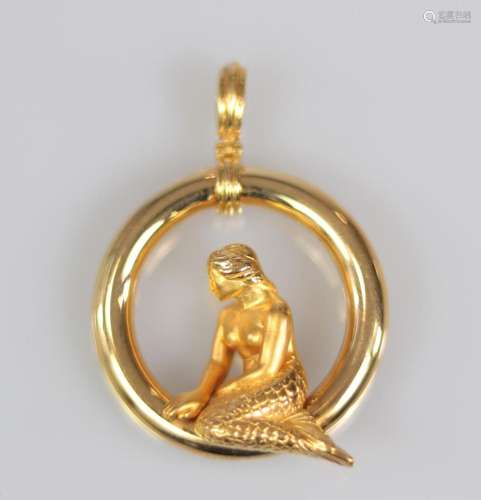 Gold pendant (18k), mermaid - Charles Garnier
