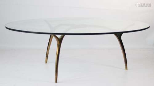 Kouloufi Brass and glass coffee table bought at expo 58 at t...