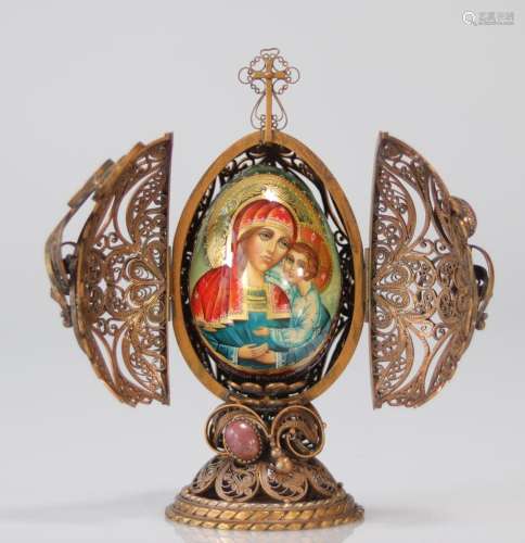 Very finely painted Russian icon egg