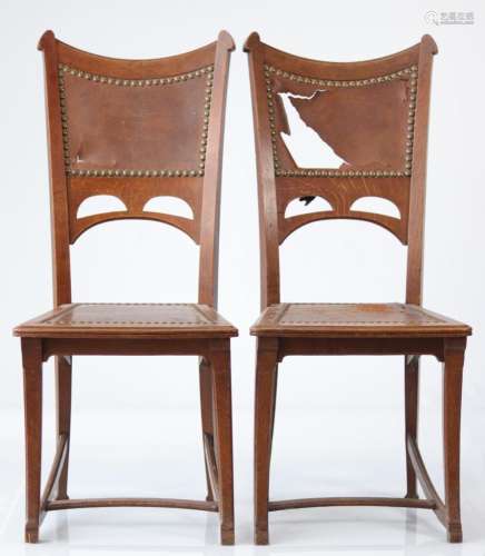 GUSTAVE SERRURIER-BOVY (1858-1910) pair of Art Nouveau chair...