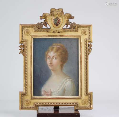 Pastel portrait of a young woman 19th