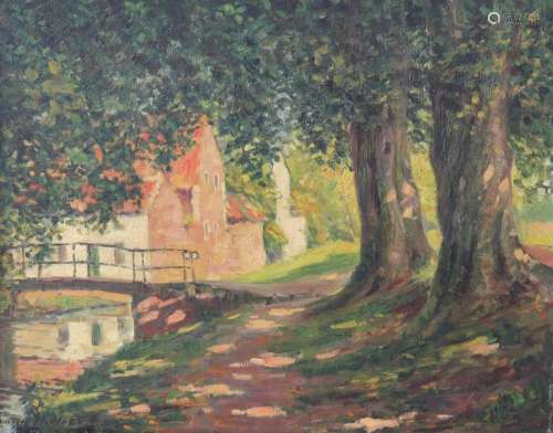 Ludovic JANSSEN (1888-1954) oil "village corner"