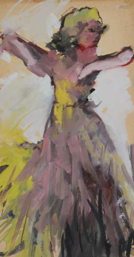 Leonor FINI (1907-1996) watercolor "dancer"