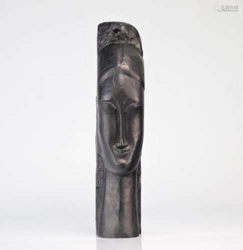 Amedeo Modigliani. "Woman's head" Bronze with ...