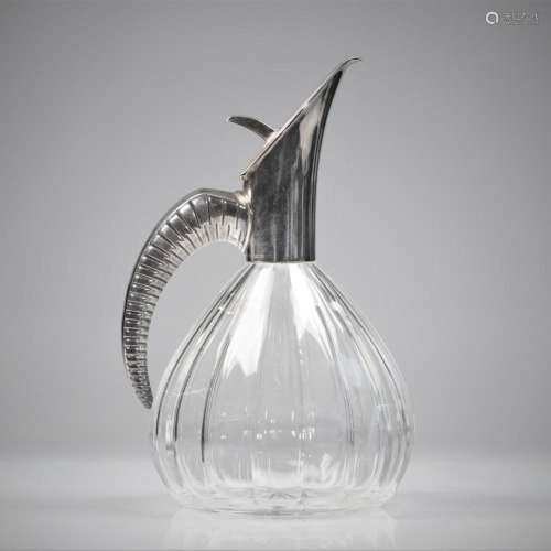 France - Silver/Crystal Art Deco decanter - 1930