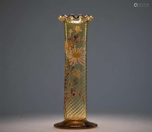 Vallerysthal crystal vase "daisies" Galle model, s...