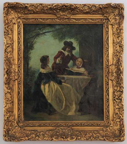 Edouard Jean Conrad HAMMAN (1819-1888) oil on canvas "s...