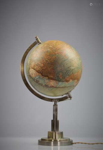 PAUL DUPRE-LAFON (1900-1971) Luminous terrestrial globe