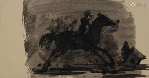 Leonor FINI (1907-1996) watercolor "the rider"