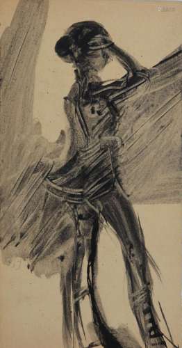 Leonor FINI (1907-1996) watercolor "young dancer"
