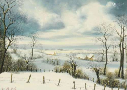 Piet WILLEQUET (1950) oil on canvas "winter view"