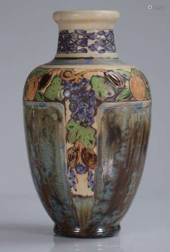 Mougin vase with reason decoration, and reserves in crystall...