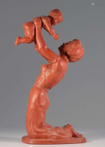 Paul SERSTE (1910-2000) terracotta sculpture "woman and...