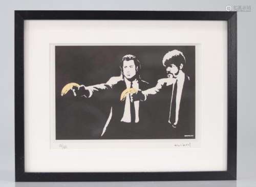 BANKSY (born in 1974), from Pulp fiction Color proof on pape...