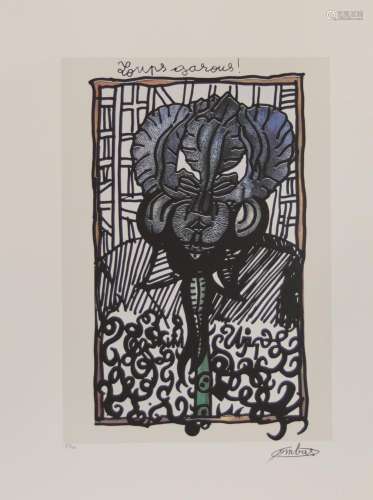 Robert Combas. Werewolf. Lithograph on paper signed and numb...