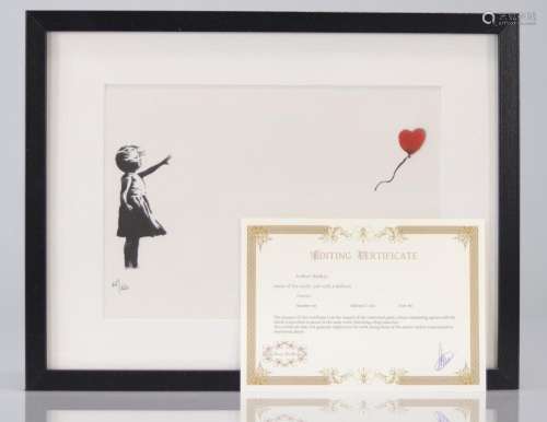 BANKSY (born in 1974), after Girl with a balloon Color print...