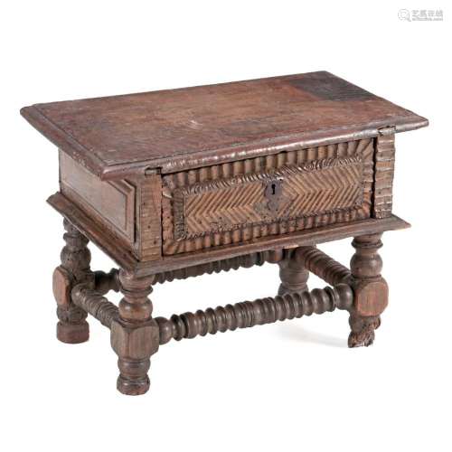 A SMALL RUSTIC "BUFETE" TABLE