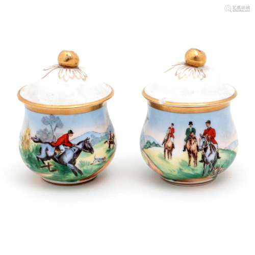 A PAIR OF CREAM POTS