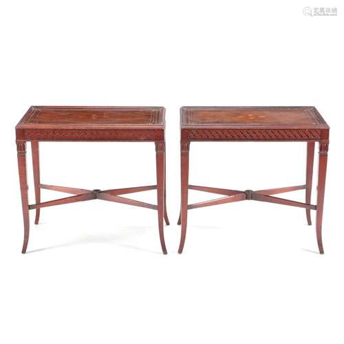 A PAIR OF SIDE TABLES