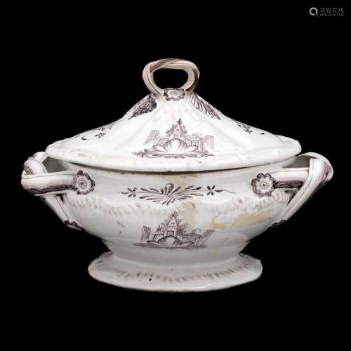 A TUREEN WITH PLATTER