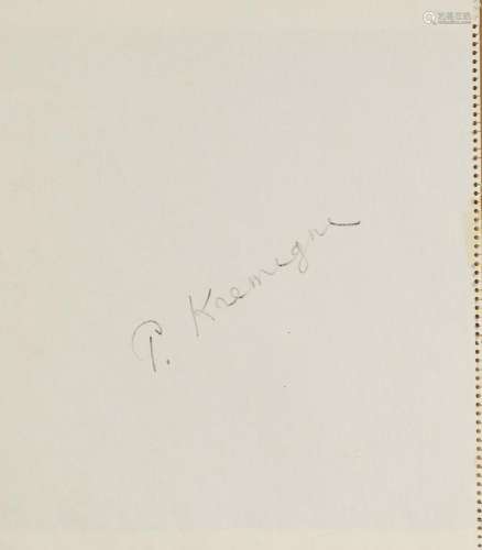 Pinchus KREMEGNE - Signature sur papier libre - 53 x 45 cm -...