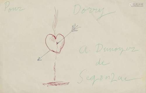 André DUNOYER de SEGONZAC (1884-1974) - « Pour Dorry », dess...