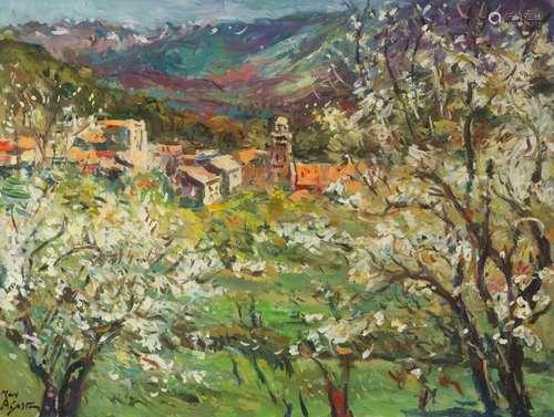 Max AGOSTINI (1914-1997) - Bastelica (Corse) - Huile sur toi...