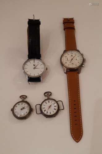 (J) Un lot de montres comprenant : - Deux montres de col en ...