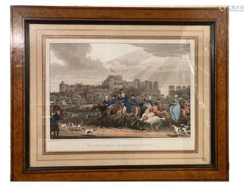 Deux gravures anglaises encadréesScènes de chasseH. 37 cm L....