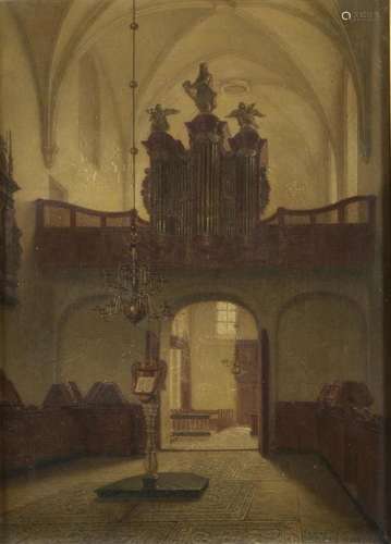 Gustaaf Antoon F. HEYLIGERS (1828-1897)Intérieur d'églis...