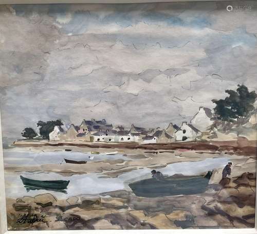 Louis AUBREE (1906-1991)Vue de Saint CadoAquarelleSigné et s...