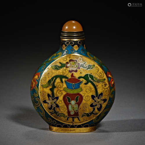 Qing Dynasty of China,Cloisonne Snuff Bottle