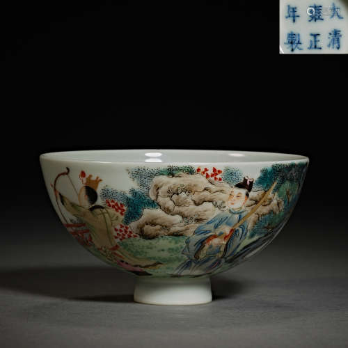 Qing Dynasty of China,Famille Rose Character Story Bowl