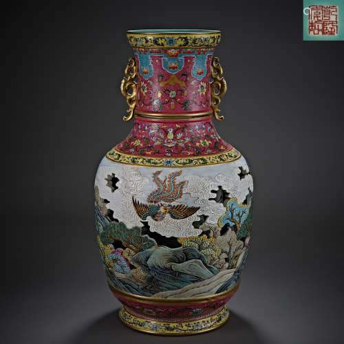 Qing Dynasty of China,Open Work Gilt Revolving Bottle